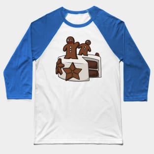 Gingerbread cake cartoon illustration Baseball T-Shirt